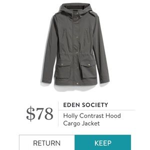 Eden Society Holly hooded cargo jacket (medium)